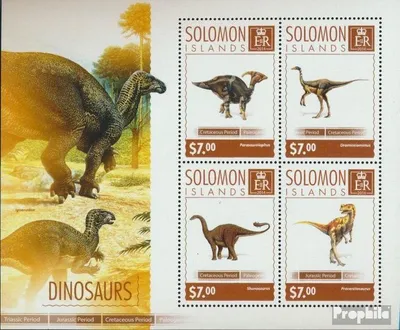 Produktbild von Briefmarken Salomoninseln 2014 Mi 2817-2820 Kleinbogen (kompl. Ausg.) postfrisch Dinosaurier