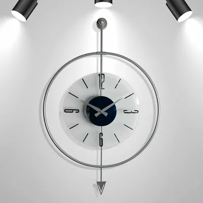 Produktbild von Opviq, Elegante Wanduhr aus Metall, 50 x 80 cm, mit Pendel - Stilvoll & Modern