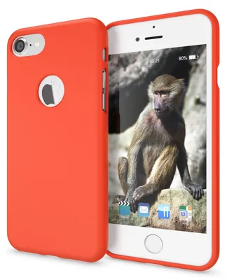 Immagine prodotto di Apple iPhone 7 Custodia per cellulare di NALIA, Custodia sottile in silicone al neon Custodia sottile per telefono arancione