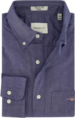 Produktbild von Gant Freizeithemd Regular Fit Oxford blau einfarbig Baumwolle weiße Knöpfe