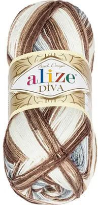 Produktbild von Garn DIVA BATIK – 100 g, 350 m – Braun, Grau