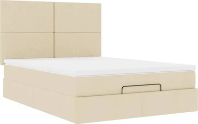 Produktbild von Ottoman-Bett mit Matratze Creme 140x200 cm Stoff