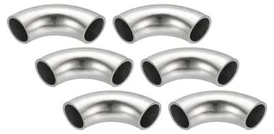 6x 90° Rohrbogen Edelstahl 16 mm, 304 Edelstahl