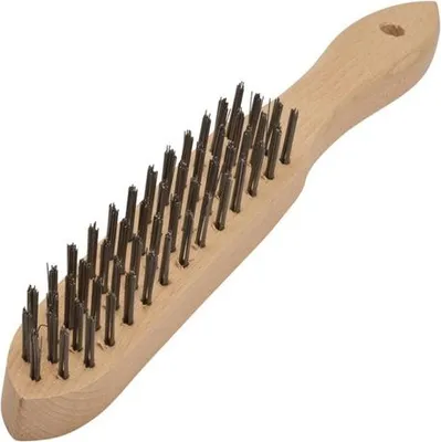 Image de Brosse de nettoyage pour barbecue - Brosse à barbecue en acier avec 4 rangées de poils - 28 cm - Poignée ergonomique