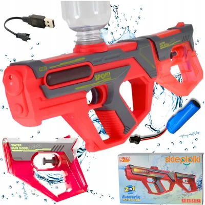 Immagine prodotto di Pistole giocattolo - Pistola ad acqua elettrica - con illuminazione a LED e funzione di ricarica USB - per emozionanti combattimenti con l'acqua, adatta ai bambini dai 6 anni in su.