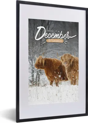 Produktbild von MuchoWow® MuchoWow® Gerahmtes Poster Sprichwörter - 'Mach einen unvergesslichen Dezember' - Zitate 40x60 cm - Poster mit zchwarzem Bilderrahmen - Poster in Rahmen