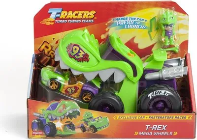 Image de Mega Wheels T-Racers T-Rex Cars and Driver Set