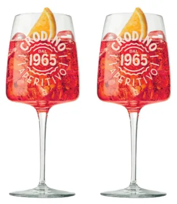 Produktbild von Crodino Aperitivo Gläser 2er Set - Original Designgläser für stilvollen Genuss (nicht geeicht)