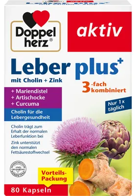Produktbild von Doppelherz aktiv Leber plus mit Cholin und Zink Kapseln, 80 St. Kapseln