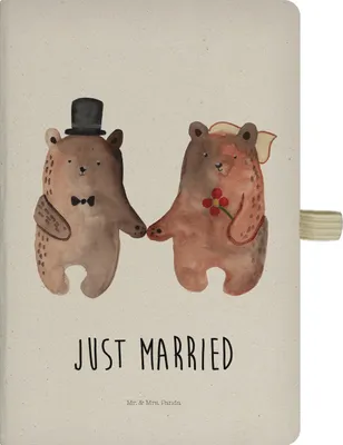 Produktbild von Mr. & Mrs. Panda Journal Bär Heirat - Transparent - Geschenk, Tagebuch, Reisetagebuch, Kladde, Teddy, Schreibheft, notizbuch