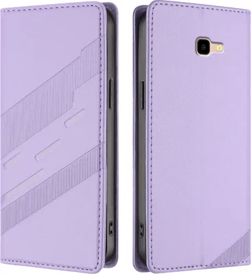 Image de Etui pour Samsung Galaxy J4 Plus, étui portefeuille en cuirPolyuréthaneavec fente pour carte et fonction stand Violett