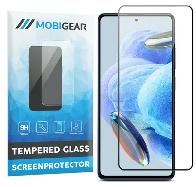 Produktbild von Mobigear Premium Displayschutzfolie für Xiaomi Redmi Note 12 Pro, gehärtetes Glas, Panzerglasfolie - Kompatibel mit Hüllen - Schwarz