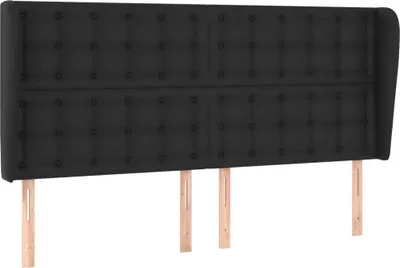Produktbild von vidaXL Kopfteil mit Ohren Schwarz 163x23x118/128 cm Kunstleder