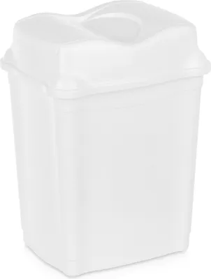 Produktbild von Orion | Mülleimer 16 l - Weiß - Robuster Kunststoff - Mit praktischer Klappdeckel - Ideal für Küche und Bad