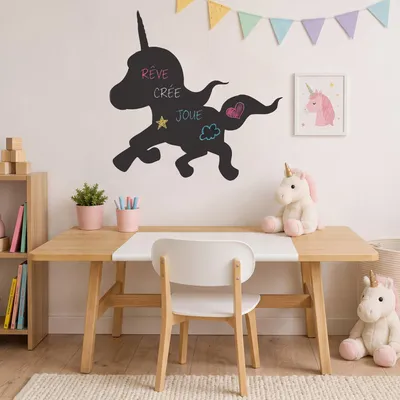 Immagine prodotto di Adesivi lavagna – adesivi da parete cancellabili – UNICORNO – 30 x 30 cm