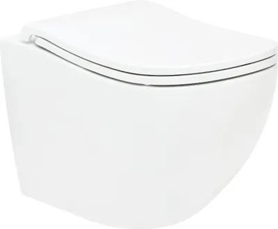 Produktbild von SAT Ergo Ergonomisches Wand-WC 36x52 cm mit SoftClose-Sitz Ergonomische Sitzfläche, Wirbelspülung, weiß