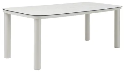 Immagine prodotto di Tavolo da giardino in alluminio per 8 persone 213 x 90 cm beige - Oviala Nocera