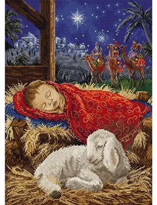 Image de Letistitch, kit de broderie "L'Enfant Jésus", modèle à points de croix, dimensions : 23x32 cm