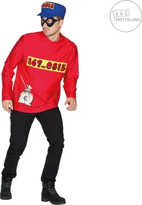 Produktbild von Bankräuber Geld Dieb Räuber rot Karneval Fasching Herren Kostüm 52-54