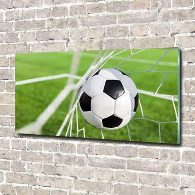 Produktbild von Tulup Glas-Bild -140x70- Wandkunst Dekorative Wand für Küche & Wohnzimmer - Sport - Ball im Tor - Grün