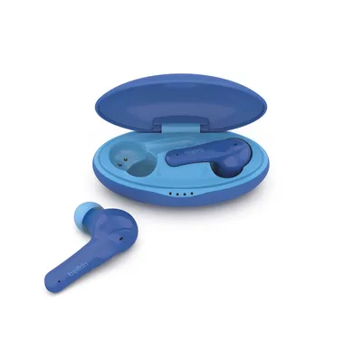 Zdjęcie produktu dla Belkin SoundForm Nano for Kids - Prawdziwie bezprzewodowe suchawki z mikrofonem - douszne - Bluetooth - Niebieskie