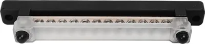 Produktbild von 12 Pfosten Stromverteilerblock Sammelschienenset 2xM6 12xM4 Schraube Batterieklemmenkasten für Autos Wohnmobile Schiffe Yachten Schwarz