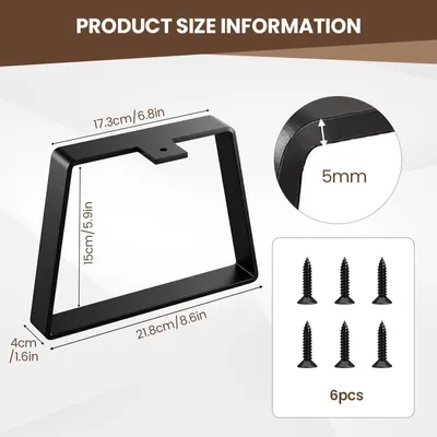 Obrázok produktu pre Omgoods - Kovové nohy stola, čierna, trapezový tvar - Robustné nohy na nábytok pre vlastnú výrobu