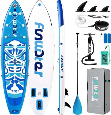 Imagen del producto de Tabla de paddle surf inflable ultraligera - Tablas de paddle surf para adultos que incluyen remo, bomba de aire manual, mochila, correa de seguridad y bolsa impermeable