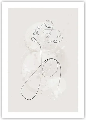 Produktbild von Poster - Poster ohne Rahmen - Frau eins Linie - 50x70 cm - Wand Bild - Wanddeko - Wandbilder - Kunstposter - Wandposter - Bilder - Kunstdruck - Wanddekoration - Wandbild - P2XPA50x70-4576