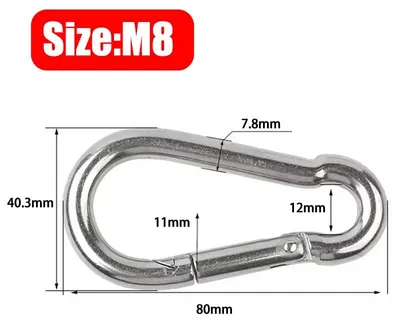 Produktbild von Karabinerhaken - Federschnapphaken M8 - 20er-Set - Robuster Metallhaken - Seilverbinder - Schlüsselanhänger - Silberfarben