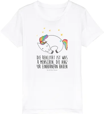 Produktbild von Mr. & Mrs. Panda Kleinkinder T-Shirt Einhorn Nacht 3-4 Jahre (98/104) - Weiß - Geschenk, Ruhe, Jungen, Einhörner, Kindershirt, Teenager, Unicorn, Kinder Bio, Shirt