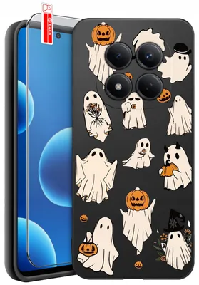 Image de Coque pour Xiaomi Redmi Note 15 Pro 5G – Motifs tête de mort, squelette et Halloween + film de protection d'écran