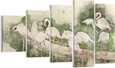 Produktbild von Bild auf Leinwand - Leinwandbild - Flamingo Vogel Wasser - 100x60cm - Wand Bild - Wanddeko - Leinwanddruck - Bilder - Kunstdruck - Wanddekoration - Leinwand bilder - Wandkunst - EG100x60-3462