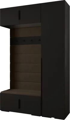 Produktbild von MEBLE KRYSPOL Inova 1 Möbelset Garderobe, 236,7x150x47cm - Schwarz, Manila 04, Schwarz