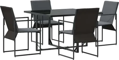 Immagine prodotto di vidaXL Set da pranzo da giardino 5 pezzi in acciaio nero