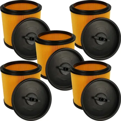 Produktbild von vhbw 5x Faltenfilter kompatibel mit Parkside PNTS NTS 1423-S Staubsauger - Patronenfilter Gelb Schwarz