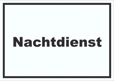 Produktbild von Nachtdienst Schild mit Text Nachtschalter waagerecht A6 Rückseite selbstklebend