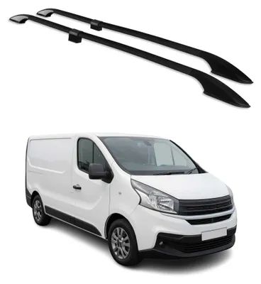 Image de Barres de toit longitudinales pour Fiat Talento 2016-2024 L1 Alu Noir, Image générée par une IA