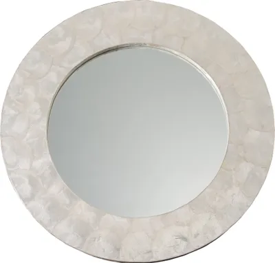 Produktbild von Fine Asianliving Runder Wandspiegel Capiz Rahmen Handarbeit Perlmutt D61cm
