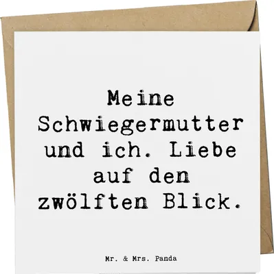 Produktbild von Mr. & Mrs. Panda Grußkarte Spruch Schwiegermutter Liebe - Weiß - Geschenk, Geschenke, anlasskarte, doppelkarte, Schwiegereltern, Klappkarte, einzigartige Designs, Familie