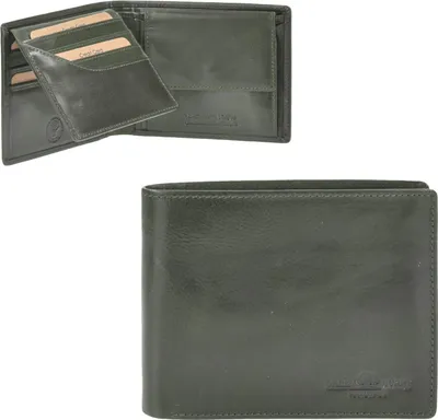 Zdjęcie produktu dla Portfel Greenburry Skórzany portfel męski Newport 12 x 9,5 cm zielony