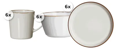 Produktbild von Frühstücks-Set 18 tlg. Visby weiss