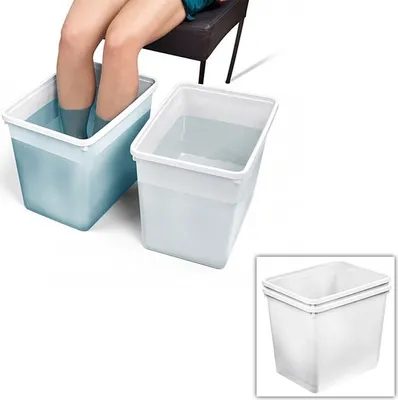 Produktbild von 2x Fußbad-Schüssel Höhe 33cm für Waden Wechselbäder, Kosmetex Fuß-Schüssel, Fuss-Waschbecken, Fußwan