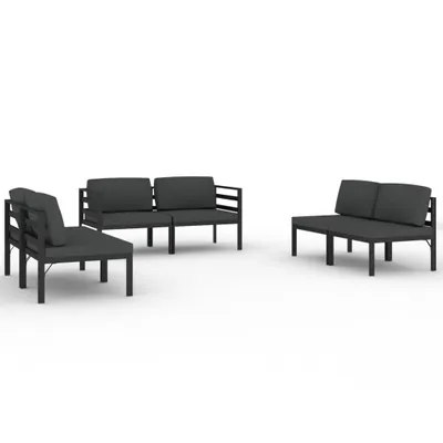 Produktbild von vidaXL 6-tlg. Garten-Lounge-Set mit Kissen Aluminium Anthrazit