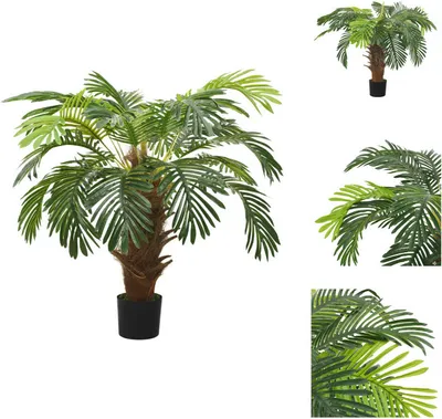 Obrázok produktu pre vidaXL Umelá palma Cycas s kvetináčom 90 cm zelená - Umelé rastliny