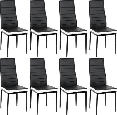 Produktbild von JEOBEST® Esszimmerstühle 8er Set, Barstuhl Küchenhocker Kunstleder schwarz+weiß