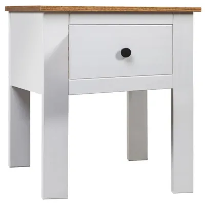 Produktbild von vidaXL Nachttisch Weiß 46x40x57 cm Kiefernholz Panama - Nachttisch - Nachttische - Nachtkommode - Nachtkommoden