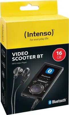 Zdjęcie produktu dla Intenso Video Scooter BT, Odtwarzacz MP3, 16 GB, LCD, USB 2.0, Czarny, Słuchawki w zestawie