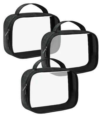 Produktbild von Omgoods – Transparente Reisekosmetiktaschen-Set, 3er-Set – Wasserdichte Kosmetiktaschen für Reisen