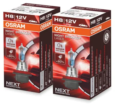 Produktbild von OSRAM NIGHT BREAKER LASER 2x H8 +150% Next Generation Scheinwerfer Birne Lampe